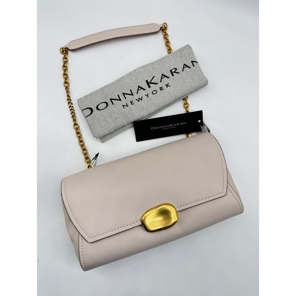 Donna Karan NY Sag Harbor leather shoulder bag + Dust bag - SAND